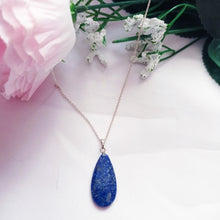 Load image into Gallery viewer, Lapis Lazuli Necklace, Lapis Lazuli Sterling Silver necklace, Lapis Lazuli Teardrop Pendant Necklace | by nlanlaVictory