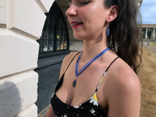 Load image into Gallery viewer, Lapis Lazuli Necklace, Blue Ribbon Necklace, Gemstone Necklace, Lapis Lazuli Pendant | by nlanlaVictory