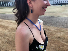 Load image into Gallery viewer, Lapis Lazuli Necklace, Blue Ribbon Necklace, Gemstone Necklace, Lapis Lazuli Pendant | by nlanlaVictory