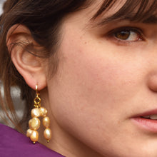 Load image into Gallery viewer, Gold freshwater pearl earrings | by Ifemi Jewels