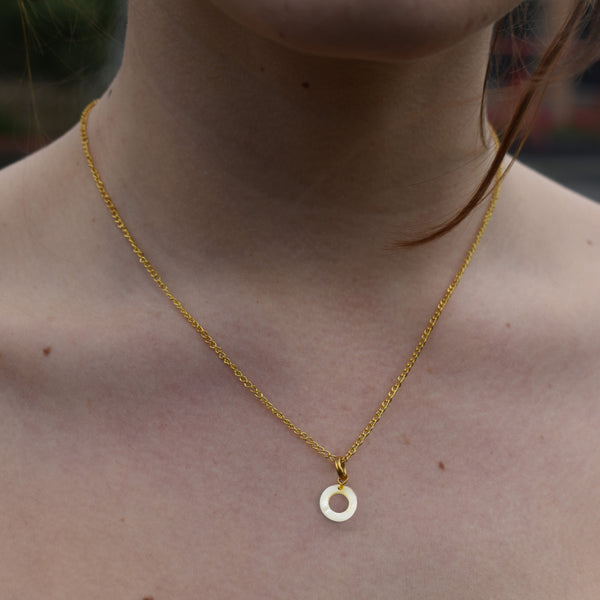 Mother of pearl circle pendant necklace | by Ifemi Jewels