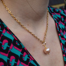 Load image into Gallery viewer, Pink freshwater pearl pendant necklace | by Ifemi Jewels
