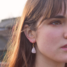 Load image into Gallery viewer, Rose Quartz Gemstone Huggie Earrings | by Ifemi Jewels