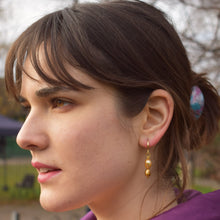 Load image into Gallery viewer, Dual Gold Tone Freshwater Pearl Earrings | by Ifemi Jewels