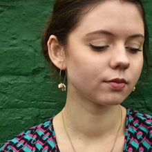 Load image into Gallery viewer, Triple Mini Shell Gold Hoop Earrings | by Ifemi Jewels