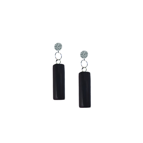 Onyx Stud Earrings, Gemstone Earrings, Sterling Silver Stud Earrings | by nlanlaVictory