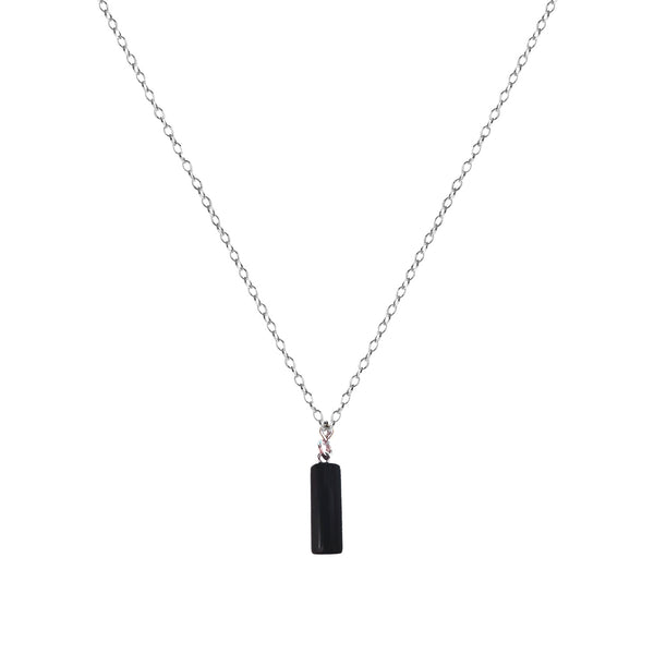 Black Onyx Necklace, Black Onyx Pendant, Sterling Silver Necklace, Gemstone Pendant Necklace | by nlanlaVictory