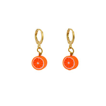 Load image into Gallery viewer, Orange Huggie Earrings | by Ifemi Jewels