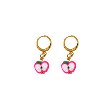 Load image into Gallery viewer, Pink Apples Huggie Earrings | by Ifemi Jewels