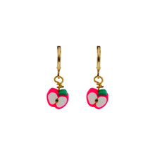 Load image into Gallery viewer, Pink Apples Huggie Earrings | by Ifemi Jewels