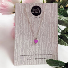 Load image into Gallery viewer, Rose Pink Heart Necklace, Playing Cards inspired Queen of Hearts | by lovedbynlanla