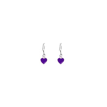 Load image into Gallery viewer, Purple Wisdom Hearts Earrings, Playing Cards inspired Queen of Hearts | by lovedbynlanla