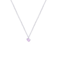 Load image into Gallery viewer, Candy Striped Heart Necklace, Playing Cards inspired Queen of Hearts | by lovedbynlanla