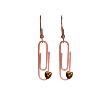 Load image into Gallery viewer, Rose Quartz Personalised Paperclip Earrings | by lovedbynlanla