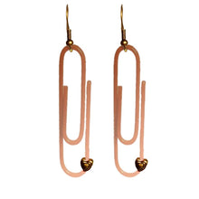 Load image into Gallery viewer, Large Rose Quartz Personalised Paperclip Earrings | by lovedbynlanla