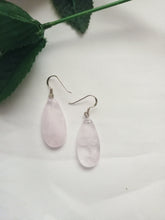 Load image into Gallery viewer, Rose Quartz Sterling Silver Earrings, Rose Quartz Earrings, Rose Quartz Drop Earrings | by nlanlaVictory