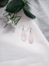 Load image into Gallery viewer, Rose Quartz Sterling Silver Earrings, Rose Quartz Earrings, Rose Quartz Drop Earrings | by nlanlaVictory
