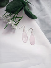 Load image into Gallery viewer, Rose Quartz Sterling Silver Earrings, Rose Quartz Earrings, Rose Quartz Drop Earrings | by nlanlaVictory