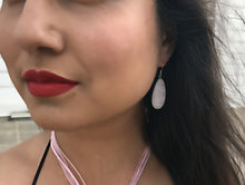 Load image into Gallery viewer, Rose Quartz Sterling Silver Earrings, Rose Quartz Earrings, Rose Quartz Drop Earrings | by nlanlaVictory