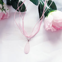 Load image into Gallery viewer, Rose Quartz Necklace, Rose Quartz Pendant, Natural Gemstone Necklace | by nlanlaVictory
