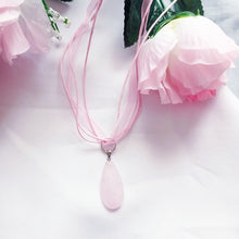 Load image into Gallery viewer, Rose Quartz Necklace, Rose Quartz Pendant, Natural Gemstone Necklace | by nlanlaVictory