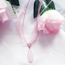 Load image into Gallery viewer, Rose Quartz Necklace, Rose Quartz Pendant, Natural Gemstone Necklace | by nlanlaVictory
