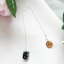 Load image into Gallery viewer, Snowflake Obsidian Sterling Silver Necklace, Raw Gemstone Necklace, Heart Pendant Necklace, Gemstone Necklace, Sterling Silver Necklace | by nlanlaVictory