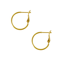 Load image into Gallery viewer, Gold Thin Hoop Leverback minimalist earrings | by Ifemi Jewels
