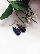 Load image into Gallery viewer, Sodalite Drop Earrings, Sterling Silver Earrings, Sodalite Gemstone | by nlanlaVictory