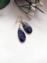 Load image into Gallery viewer, Sodalite Drop Earrings, Sterling Silver Earrings, Sodalite Gemstone | by nlanlaVictory