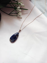 Load image into Gallery viewer, Sodalite Sterling Silver Necklace, Sodalite Pendant Necklace, Gemstone Necklace | by nlanlaVictory