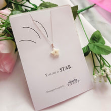 Load image into Gallery viewer, Star necklace on 18 inch Sterling Silver Chain, You Are A Star Message, Personalised Gift, Affirmation Gift, Unique Gift Idea | by nlanlaVictory