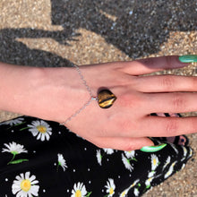 Load image into Gallery viewer, Tiger Eye Bracelet, Sterling Silver Heart Bracelet, Heart Charm Bracelet | by nlanlaVictory