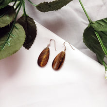 Load image into Gallery viewer, Tiger Eye Sterling Silver Earrings, Tiger Eye Teardrops, Tiger Eye Drop Earrings, Gemstone Earrings | by nlanlaVictory