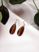 Load image into Gallery viewer, Tiger Eye Sterling Silver Earrings, Tiger Eye Teardrops, Tiger Eye Drop Earrings, Gemstone Earrings | by nlanlaVictory