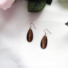 Load image into Gallery viewer, Tiger Eye Sterling Silver Earrings, Tiger Eye Teardrops, Tiger Eye Drop Earrings, Gemstone Earrings | by nlanlaVictory