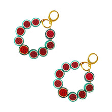 Load image into Gallery viewer, Watermelon hoop earrings | by Ifemi Jewels