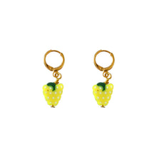 Load image into Gallery viewer, White grape fruit huggie earrings | by Ifemi Jewels