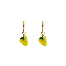 Load image into Gallery viewer, White grape fruit huggie earrings | by Ifemi Jewels
