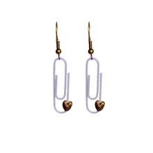 Load image into Gallery viewer, White Personalised Paperclip Earrings | by lovedbynlanla