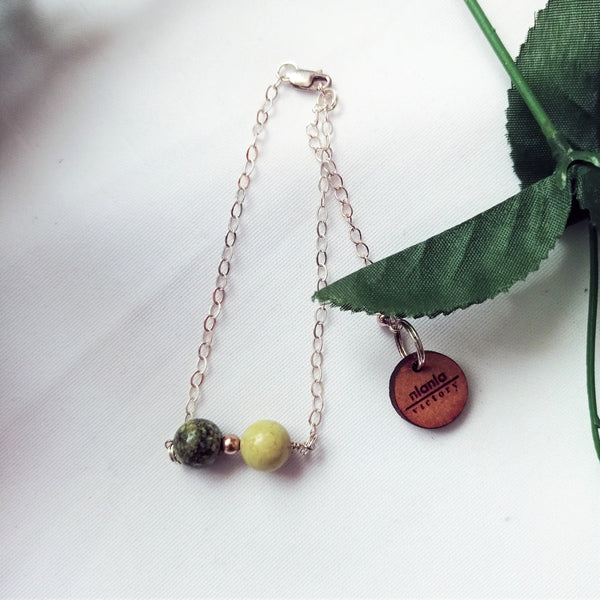 Yellow Turquoise with Swarovski Pearl Bracelet, Adjustable Sterling Silver Bracelet, Yellow Turquoise Bracelet | by nlanlaVictory