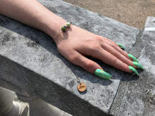 Load image into Gallery viewer, Yellow Turquoise with Swarovski Pearl Bracelet, Adjustable Sterling Silver Bracelet, Yellow Turquoise Bracelet | by nlanlaVictory