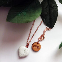 Load image into Gallery viewer, White Howlite Rose Gold necklace, White and Pink Gemstone Necklace, Bloom Collection | by nlanlaVictory