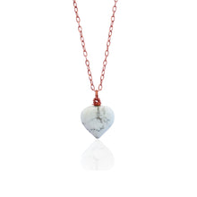 Load image into Gallery viewer, White Howlite Rose Gold necklace, White and Pink Gemstone Necklace, Bloom Collection | by nlanlaVictory