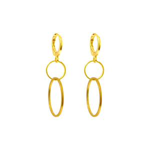 Interconnected Hoop Earrings, Minimalist Circle Earrings, Geometric Statement Jewellery | by lovedbynlanla