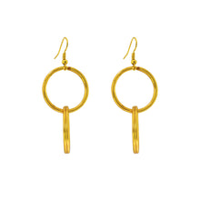 Load image into Gallery viewer, Minimalist Double Loop Earrings, Contemporary Geometric Jewelry | by lovedbynlanla