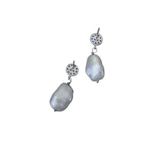 Load image into Gallery viewer, Sterling Silver Stud Earrings With Silver Freshwater Pearls | by nlanlaVictory