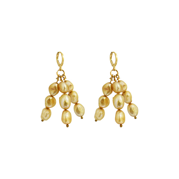 Gold freshwater pearl earrings | by Ifemi Jewels