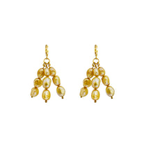 Load image into Gallery viewer, Gold freshwater pearl earrings | by Ifemi Jewels
