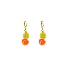 Load image into Gallery viewer, Lemon Yellow Orange huggie earrings | by Ifemi Jewels